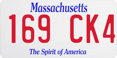 MA license plate 169CK4