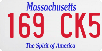 MA license plate 169CK5