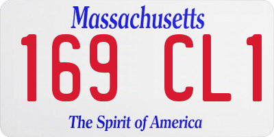 MA license plate 169CL1