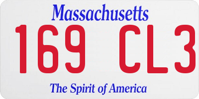 MA license plate 169CL3