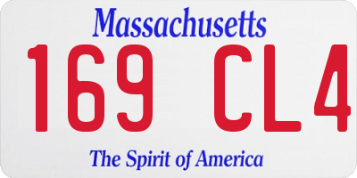 MA license plate 169CL4