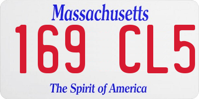 MA license plate 169CL5