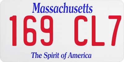 MA license plate 169CL7