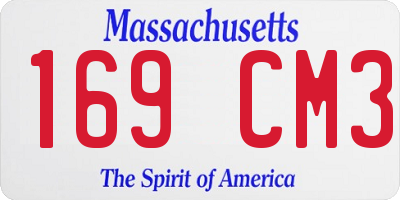 MA license plate 169CM3