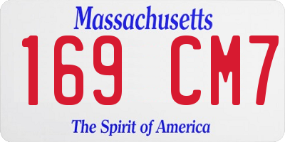 MA license plate 169CM7