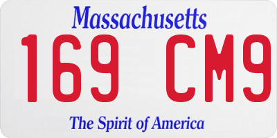 MA license plate 169CM9
