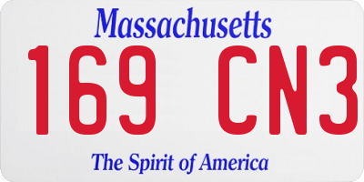 MA license plate 169CN3