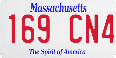 MA license plate 169CN4