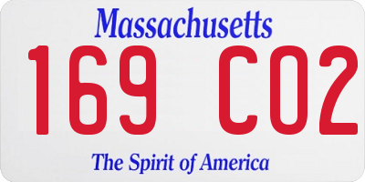 MA license plate 169CO2