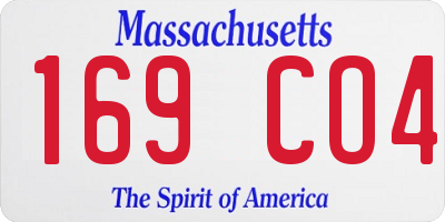 MA license plate 169CO4