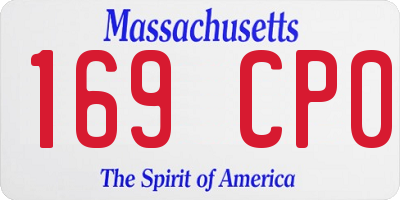 MA license plate 169CP0