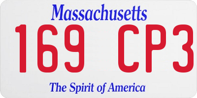 MA license plate 169CP3