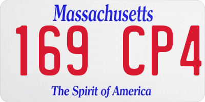 MA license plate 169CP4