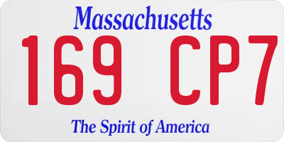 MA license plate 169CP7