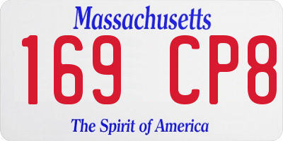 MA license plate 169CP8