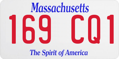 MA license plate 169CQ1