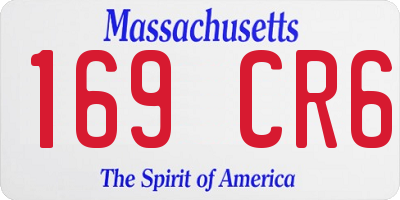 MA license plate 169CR6