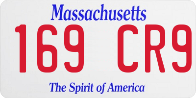 MA license plate 169CR9