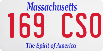 MA license plate 169CS0