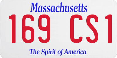 MA license plate 169CS1