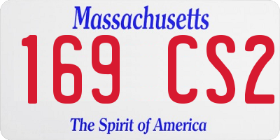 MA license plate 169CS2