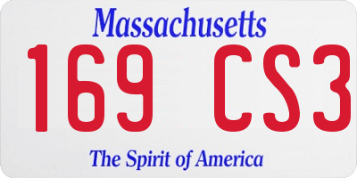MA license plate 169CS3