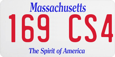 MA license plate 169CS4