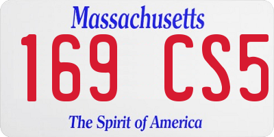 MA license plate 169CS5