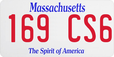 MA license plate 169CS6