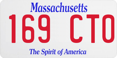 MA license plate 169CT0