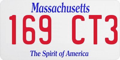 MA license plate 169CT3