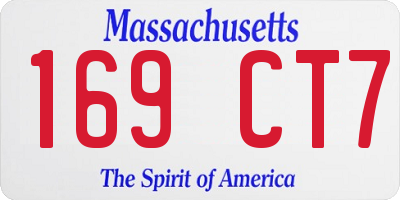 MA license plate 169CT7