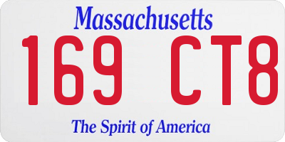 MA license plate 169CT8
