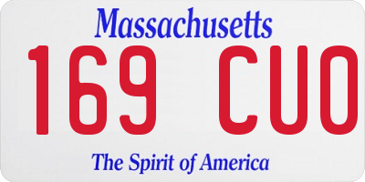 MA license plate 169CU0
