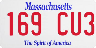 MA license plate 169CU3