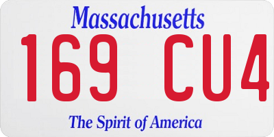 MA license plate 169CU4