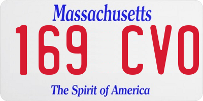 MA license plate 169CV0