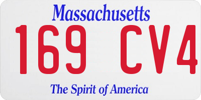 MA license plate 169CV4