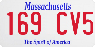 MA license plate 169CV5