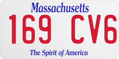 MA license plate 169CV6