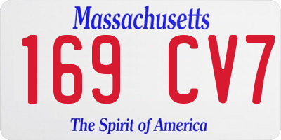 MA license plate 169CV7