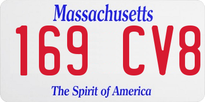 MA license plate 169CV8