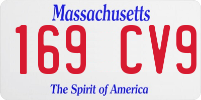 MA license plate 169CV9