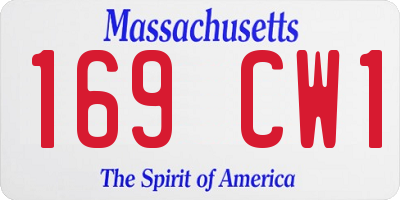 MA license plate 169CW1