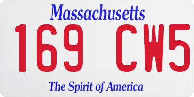 MA license plate 169CW5