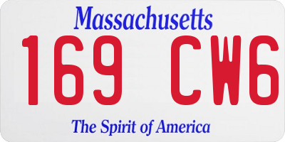 MA license plate 169CW6