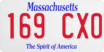 MA license plate 169CX0