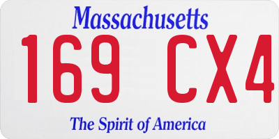 MA license plate 169CX4
