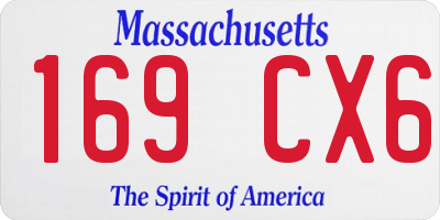 MA license plate 169CX6