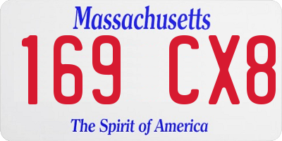 MA license plate 169CX8